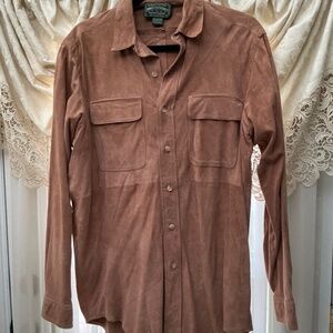 .Ralph Lauren polo country suede long sleeved shirt, size medium